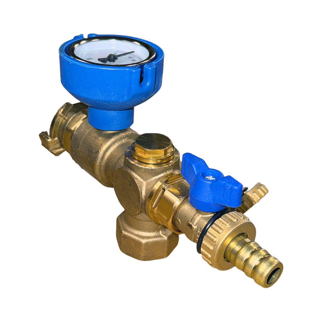 Kugelhahn-Einheit BLAU mit Schmutzfänger